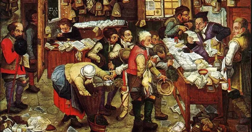 Pieter Brueghel the Younger, The tax collector's office, 1640